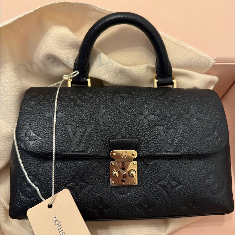 Louis Vuitton Black Satchel with Gold Hardware Nano Madeleine